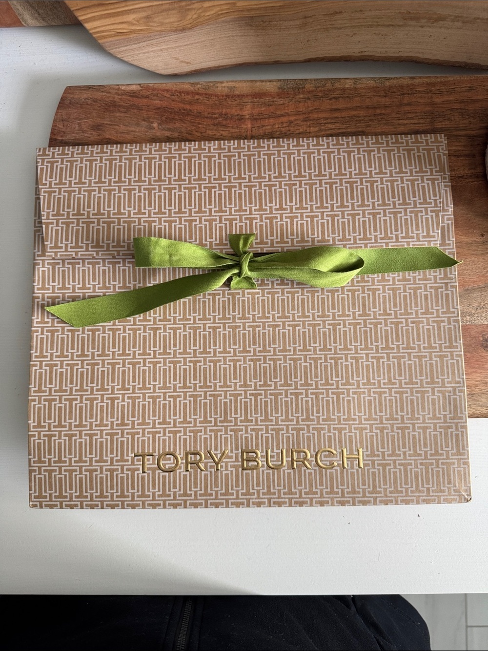 Tory Burch Brown Gold Green Gift Bag Unused